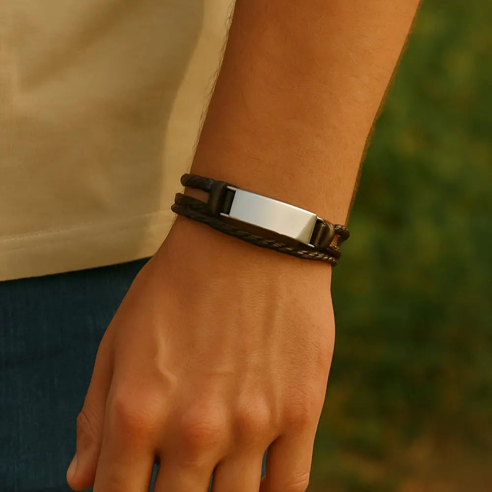 Bracelet cuir homme personnalisable 