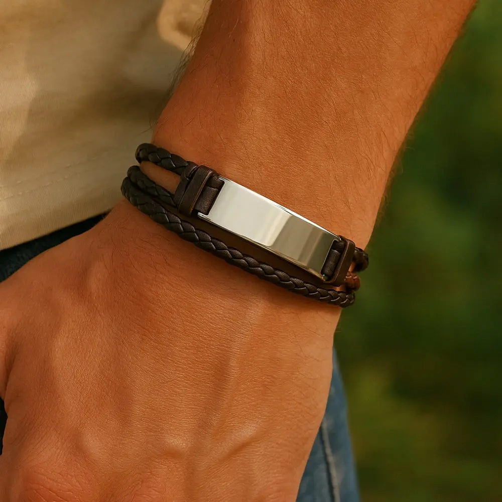 Bracelet cuir homme personnalisable 