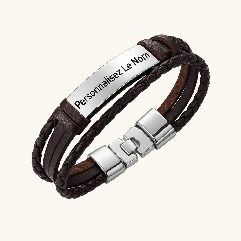 Bracelet cuir homme personnalisable 