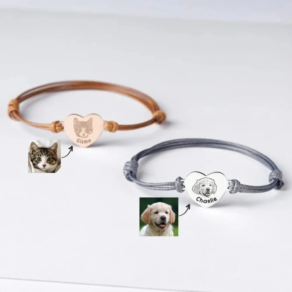 Bracelet gravure animal personnalisé 