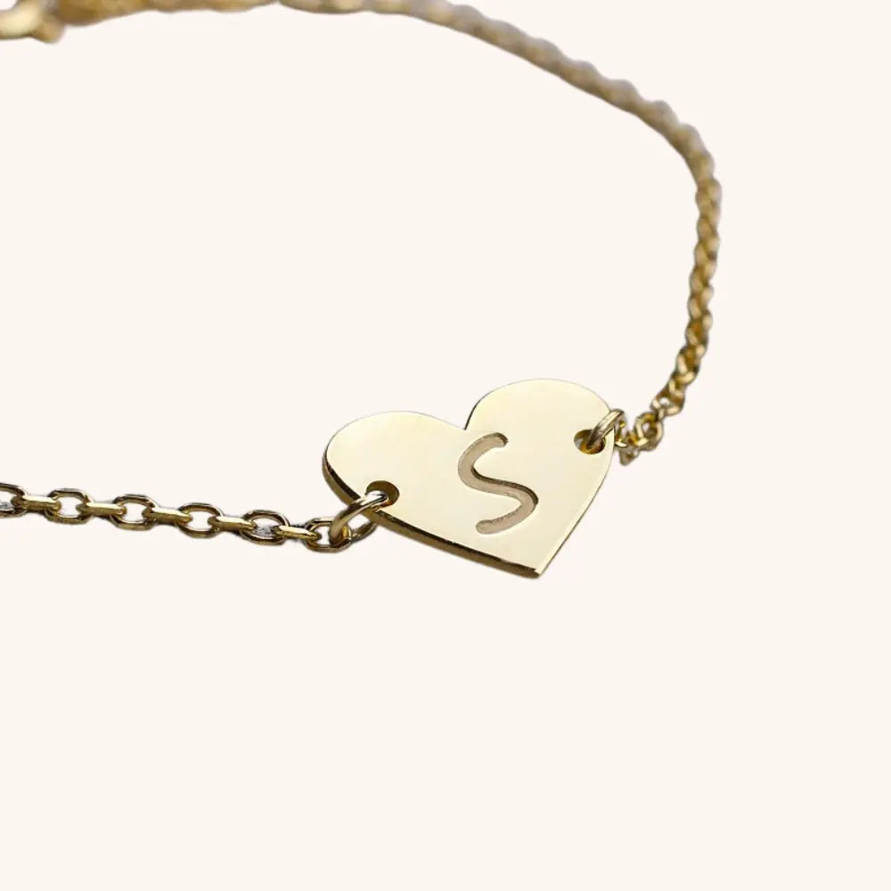 Bracelet initiale coeur 