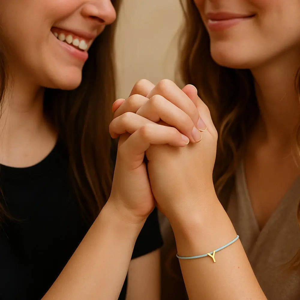 Bracelet initiales personnalisé ficelle 