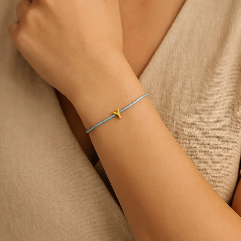 Bracelet initiales personnalisé ficelle 