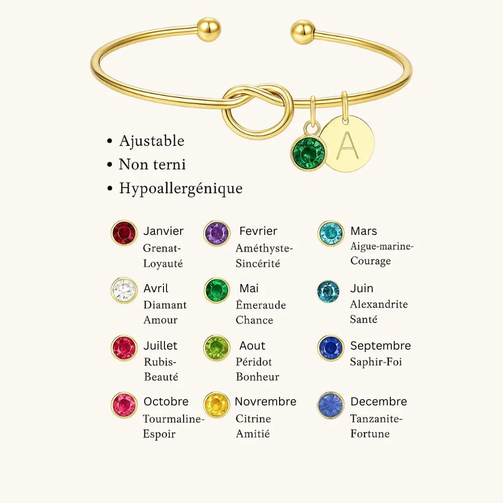 Bracelet jonc initiale 