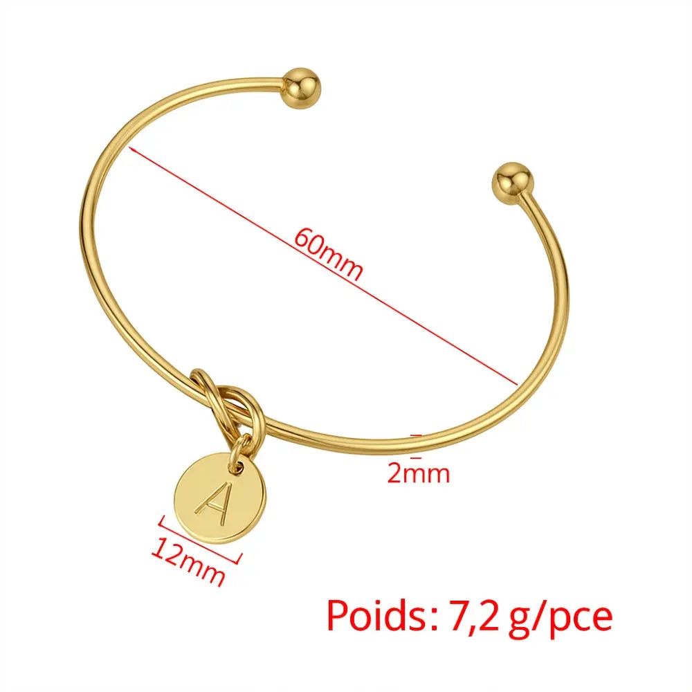 Bracelet jonc initiale 