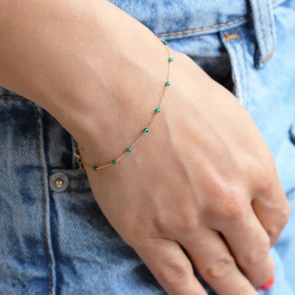 Bracelet or pierres jades 