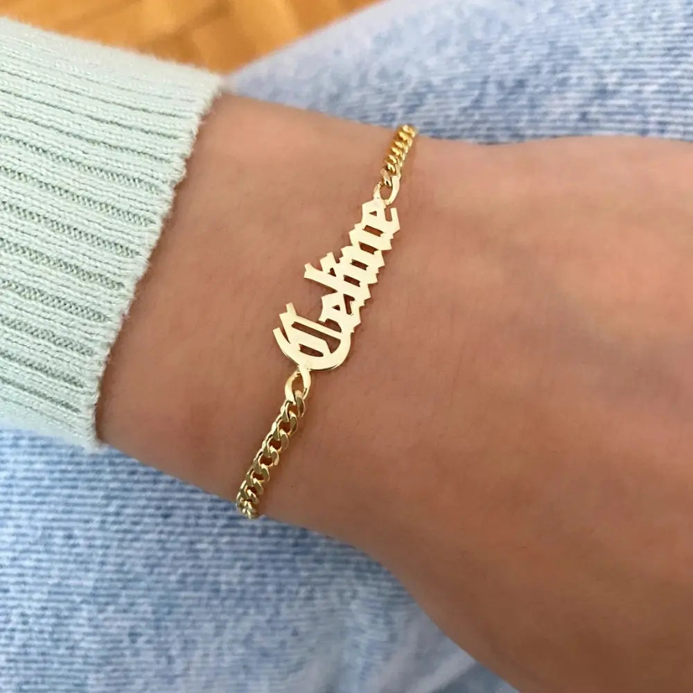 Bracelet prénom chaîne 
