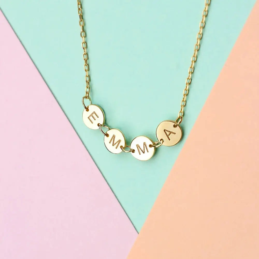 Collier lettres disques