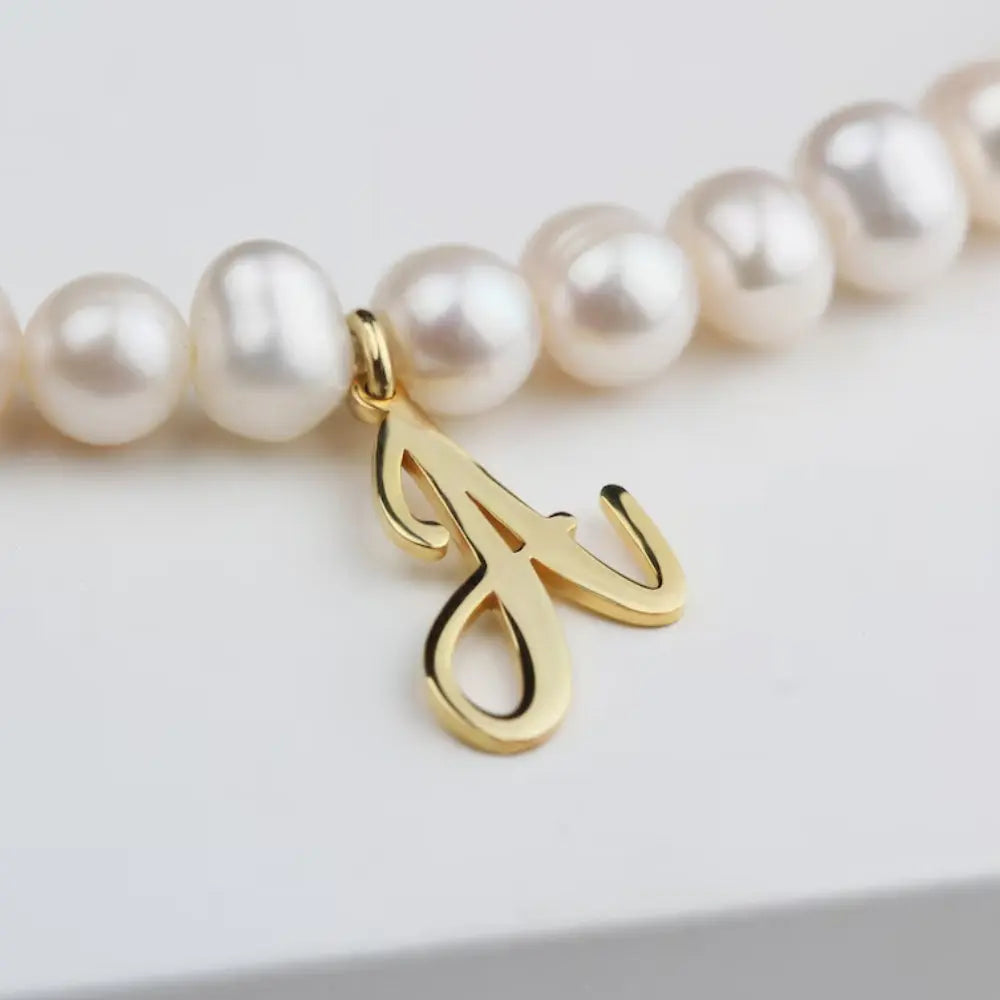 Collier initiale perles personnalisé 