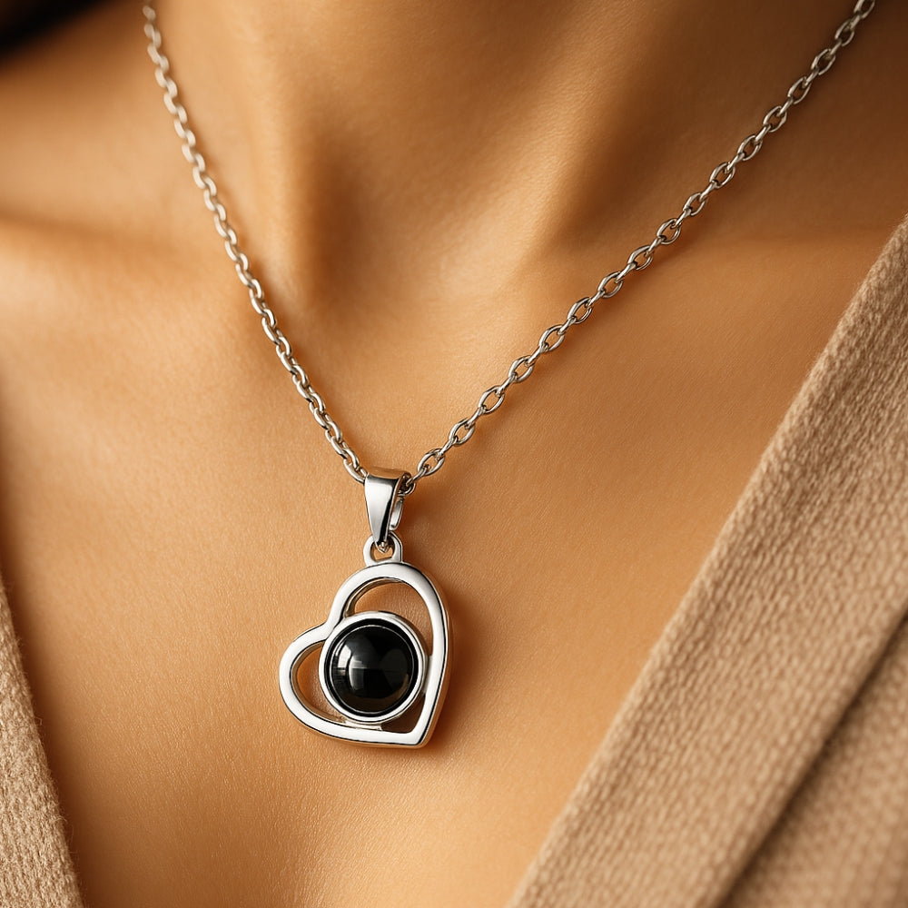Collier photo cœur