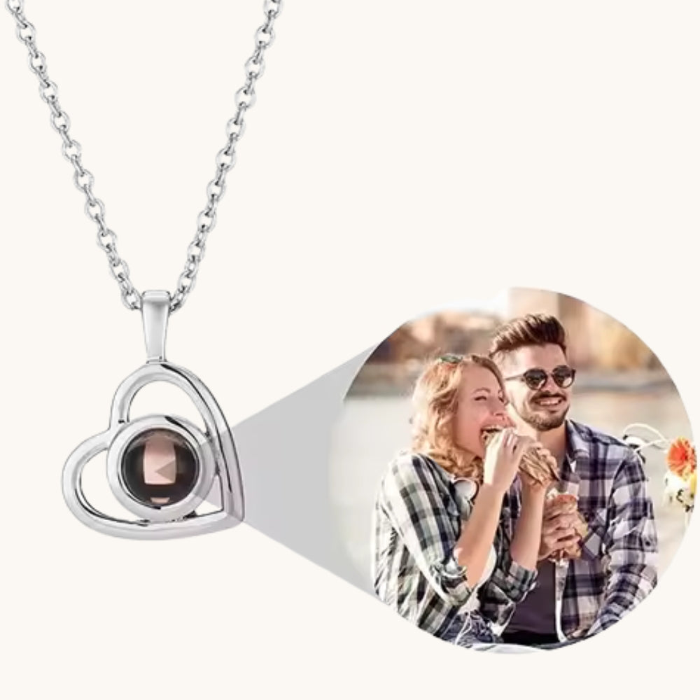 Collier photo cœur